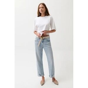 Pistola Kacey Mid Rise Cuffed Straight Jean Boyfiend Fit Size 30 Casual Denim